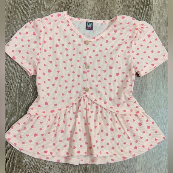 Star Ride Other - Star Ride, Girls, Top, Short Sleeve, Waffle Knit, Ruffle Hem, Shirt.